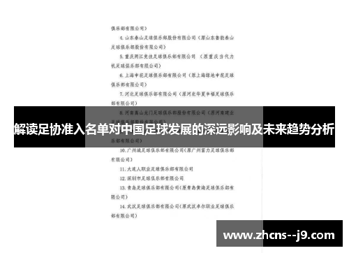 解读足协准入名单对中国足球发展的深远影响及未来趋势分析 解读足协准入名单对中国足球发展的深远影响及未来趋势分析